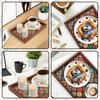 Bohemian Style Wooden Tray 30x20cm Handmade Snack Tray Square Jewelry Storage Tray for Desktop Foyer Decoration Home Storage