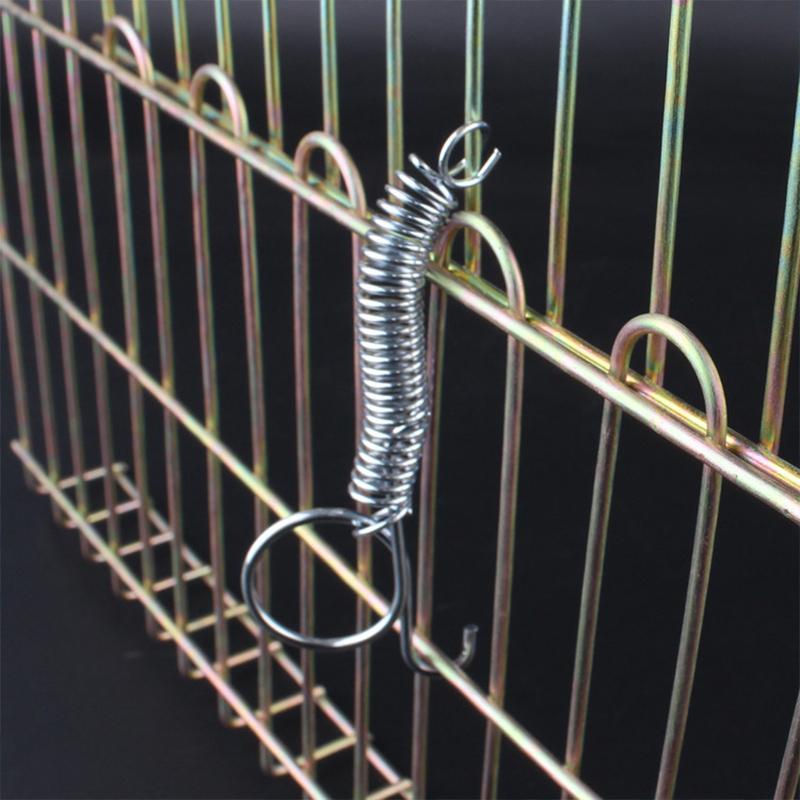 4/8Pcs Multipurpose Spring Animal Cage Latches Lock Spring Rabbit Cage Door Tension Spring With Hook For Fixing All Pet Cages