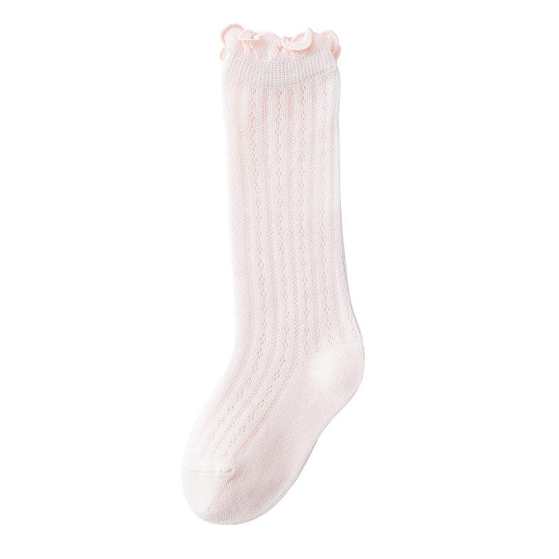 Breathable Summer Mesh Cotton Baby Socks with Ruffled Top