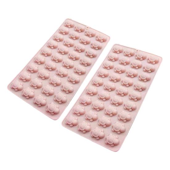 Mini Moule en Silicone Tortue 36 Cavités Bac à Glaçons Moule pour Fabrication de Savon Moule de Cuisson Flexible pour Chocolat Gelée