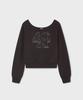 WHO.A.U Camo Patch Offshoulder Sweatshirt/ Whmwg2385F