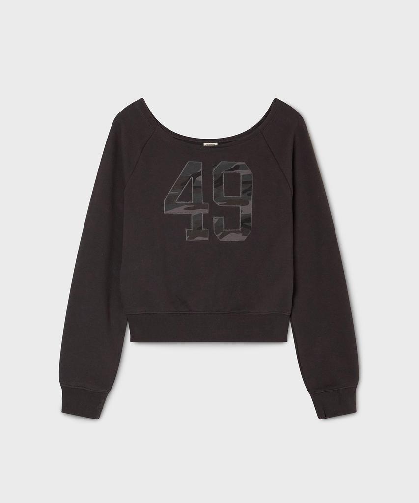WHO.A.U Camo Patch Offshoulder Sweatshirt/ Whmwg2385F