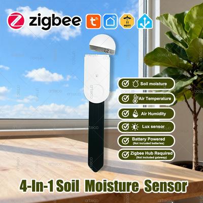 Zigbee Smart Soil Moisture Sensor,illuminance Temperature Humidity Detector Moisture Tester For Tuya Home Assistant Zigbee2MQTT