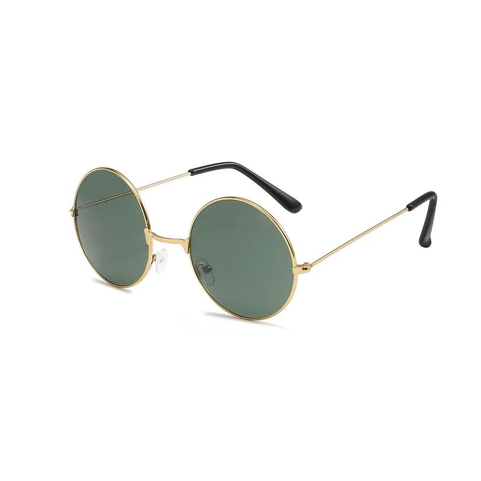 Occhiali Da Sole Rotondi In Metallo Stile Hippie Anni '90 - Unisex Con Protezione UV400 - Regalo Con Custodia E Panno