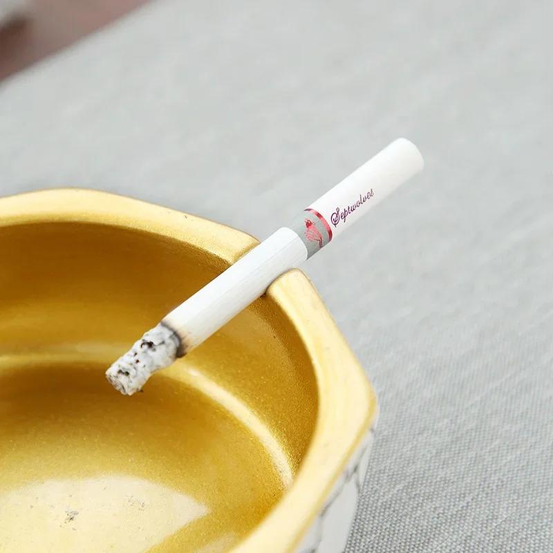 1Pc High Quality Cigarette Ashtray Home Office Portable Fashion Round Ceramic Pot Storage Smoking Household Accessories