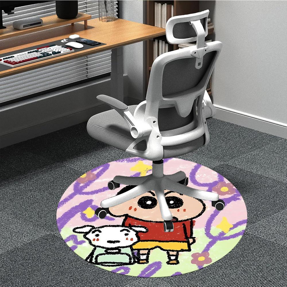 

1pc Shin chan Chair Carpet for Office Non Slip, Machine Washable Rug for Office, Room Holiday Decor for Christmas, Birthday Polyester 80cm