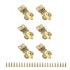 Pack Of 6 Mini Brass Padlock Hasps with Screws Gold Metal Hasp Locks Set for Jewelry Boxes & Wooden Storage Cabinets