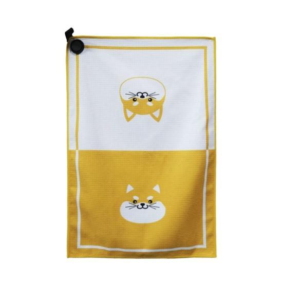 Magnetic Golf Towel with Strong Magnet Microfiber Waffle Golf Bag Towel Printed Golf Towel Golf Ball Cleaner