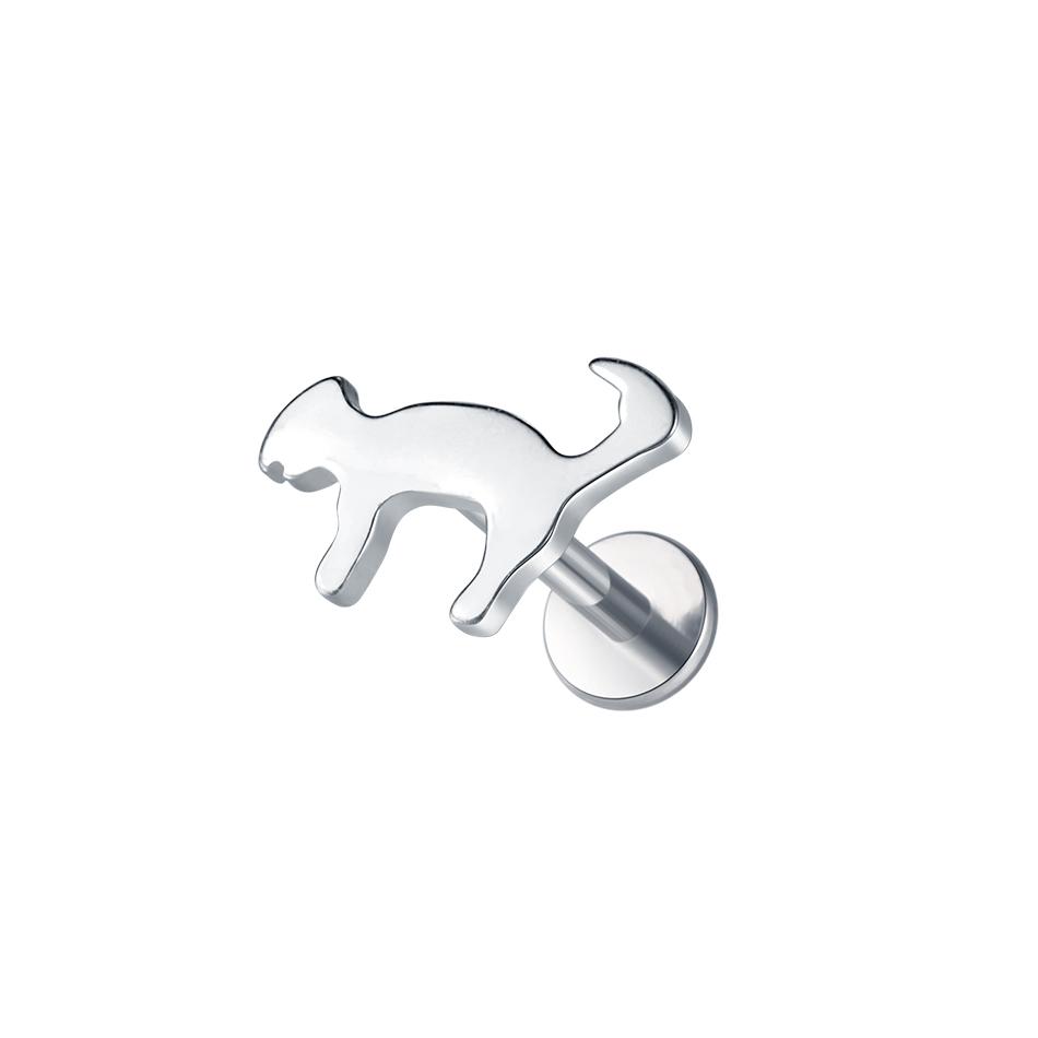 Titanium Internal Threaded 16G Animal Series Snake Cat Fish CZ Labret Piercing Jewelry Conch Helix Cartilage Earring Stud