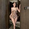 Sexy Underwear Women's Sexy Mesh Hollowed-out Leopard Print Jumpsuit Fishing Net Socks Net Clothes Hanging Neck Backless Net Clothes