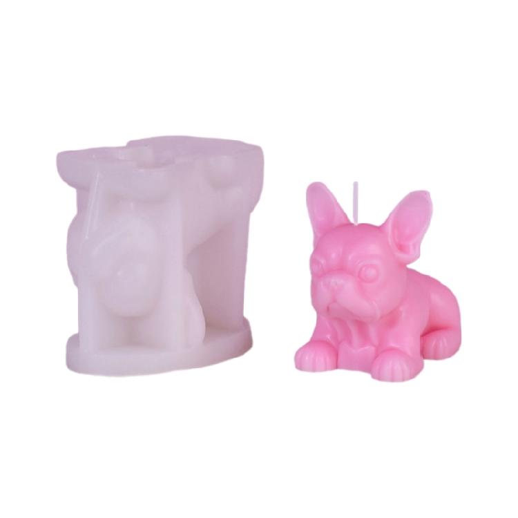 Silicone Soap Molds Candle Mould Silicone Crafts Moulds 3D French Bulldog Shaped
