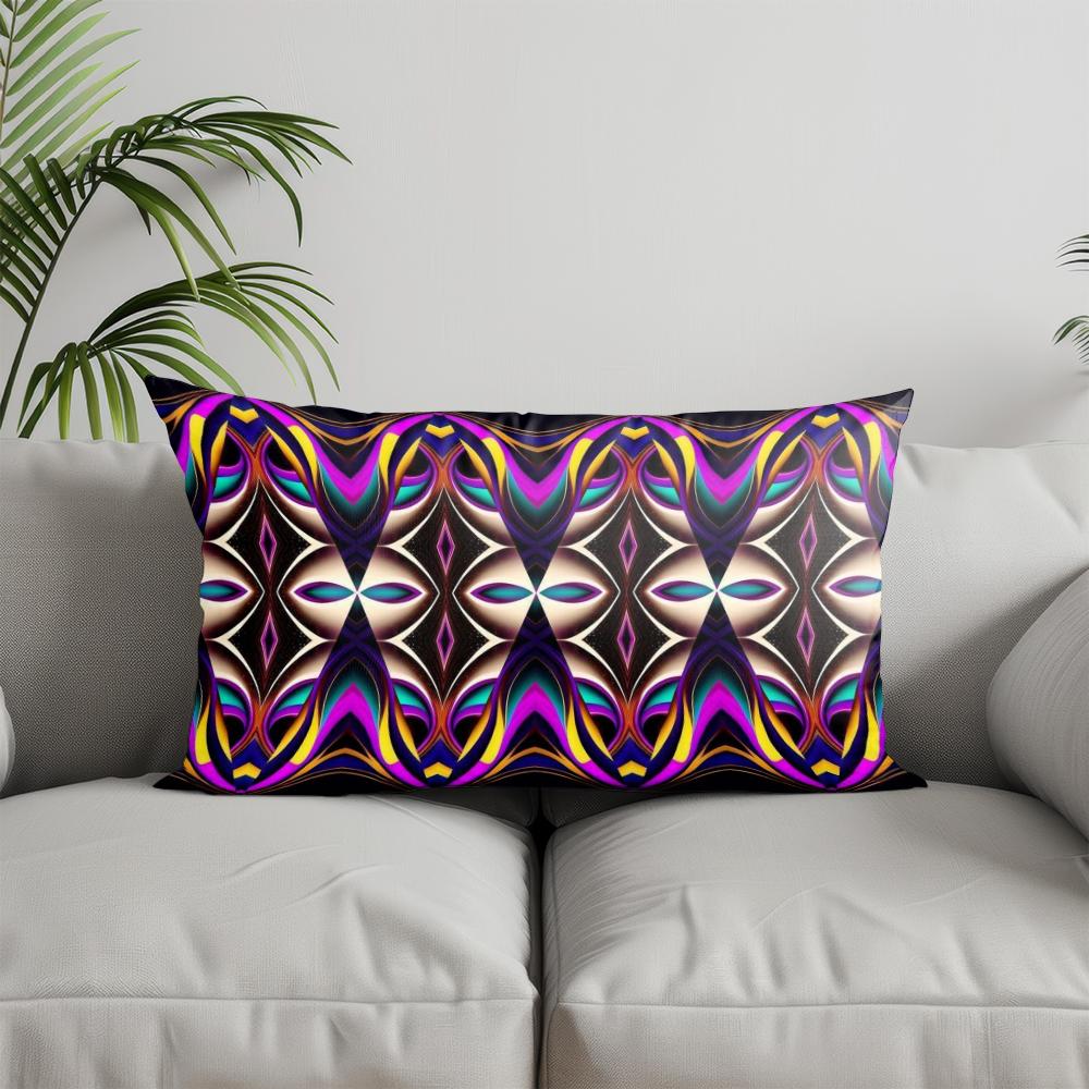 Home Decor Colorful Geometric Pattern Pillow Suitable For Sofa Bedroom Car Pillow Cover Cushion Rectangular Back Cushion