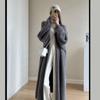 Lazy Wind Medium and Long Over-knee Mink Fleece Sweater Jacket Women's Loose Autumn and Winter Retro Chic Knitted Cardigan Coat