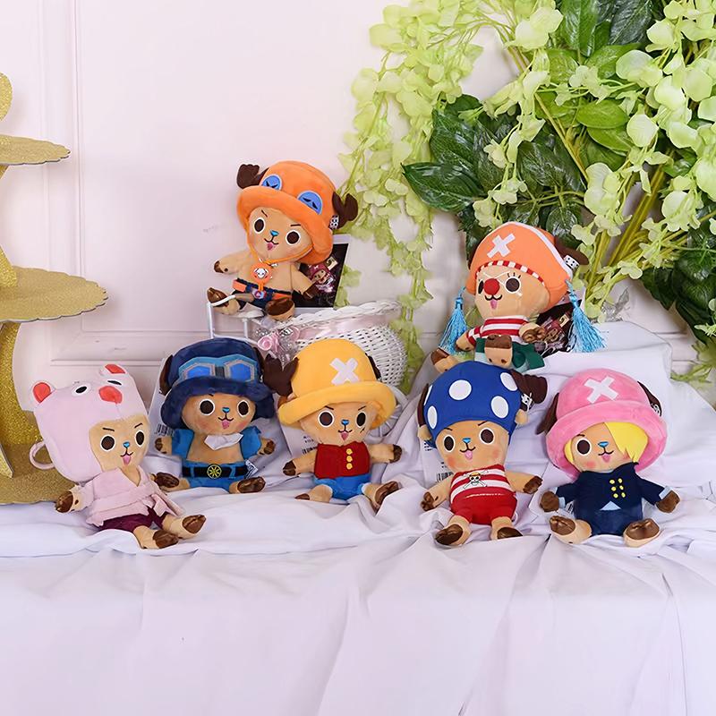 Plush Keychain Doll 12cm Luffy Tony Chopper Soft Stuffed Toy Backpack Ornaments Kawaii Plush Doll Pendant Best Gift