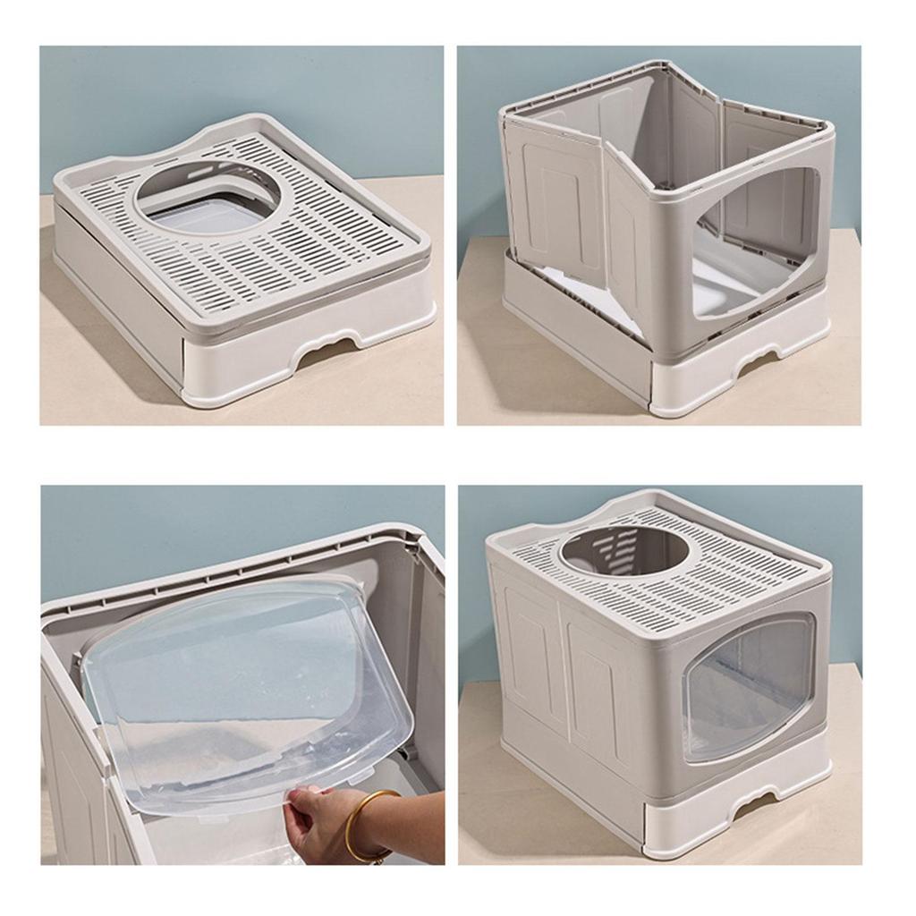 Drawer Type Cats Potty Kitty Litter Tray Fully Enclosed Hooded Cat Box