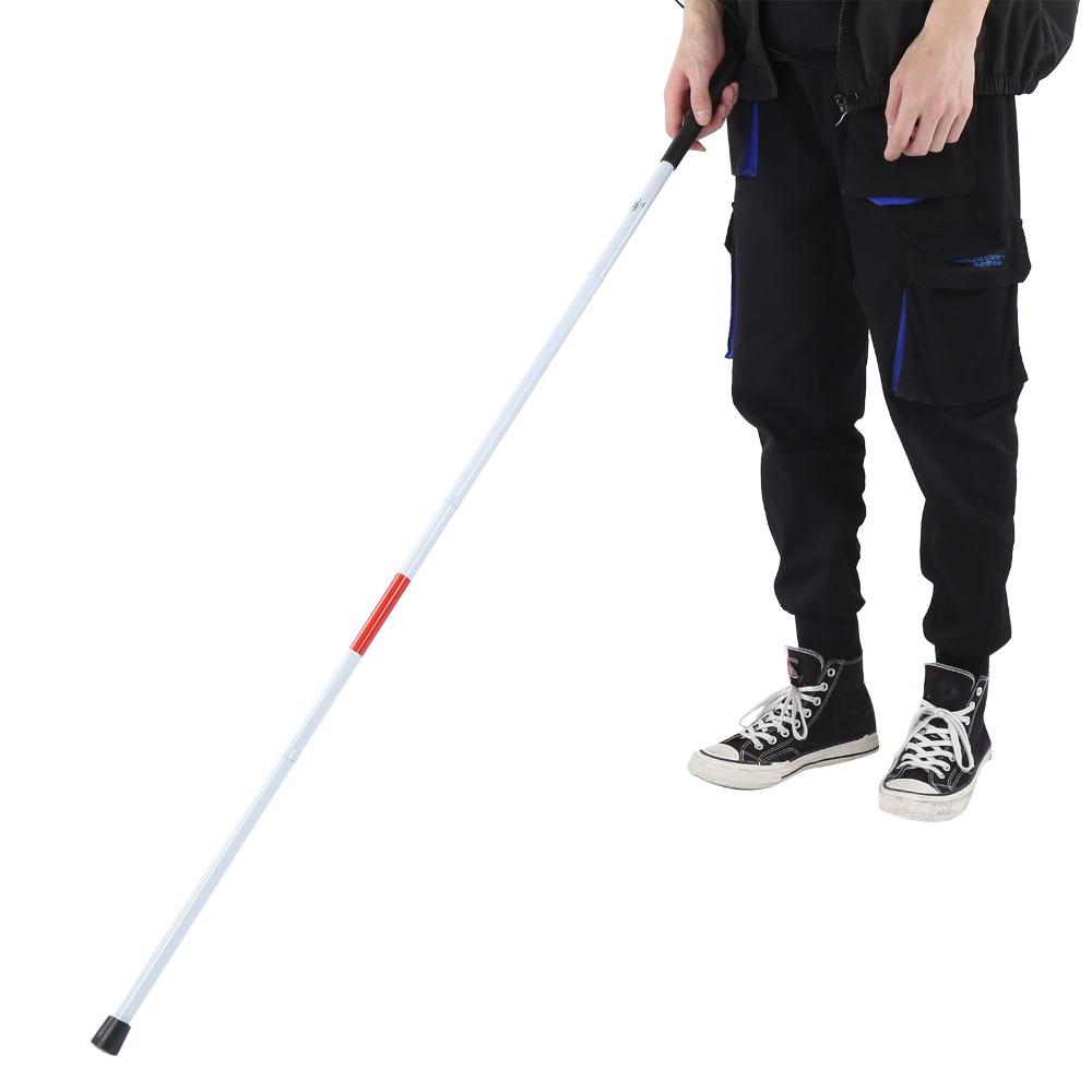 Durable Foldable Blind Cane Aluminum Alloy Non-Slip Walking Cane Stick Reflective White & Red Walking Stick Visual Impaired