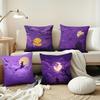 Home Decor Halloween Night: Bats, Moon & Witch Scenes Pattern Cushion Cover Suitable For Sofa Bedroom Car Pillow Cover