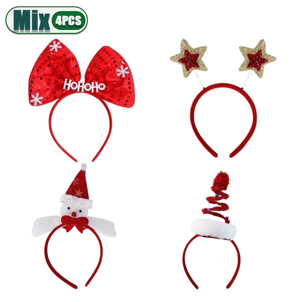 1-20 STÜCKE 2025 Neue Weihnachts-Haarbänder Festliche Partydekoration Erwachsene Kinder Foto-Requisiten Weihnachtsmütze Schneemann Stirnband