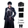 Jachetă neagră unisex pentru bărbați cu tematică anime costum pentru joc de rol haină lungă pelerină set pantaloni uniformă costum de Halloween cu mănuși