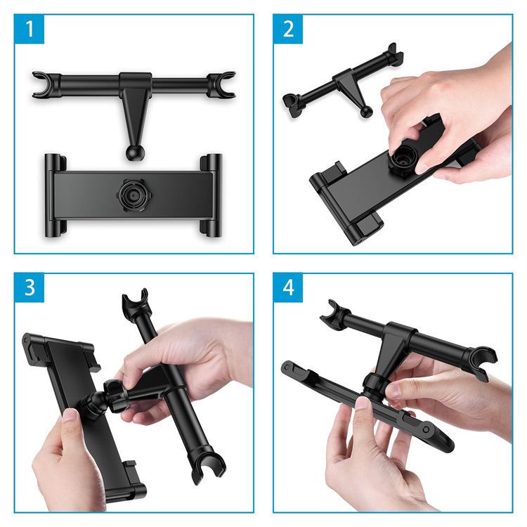 Car Rear Seat Headrest Mount: Multifunctional Tablet & Phone Holder with Back Cushion