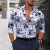 Men S Long Sleeve Floral Print Casual Stretch Shirt