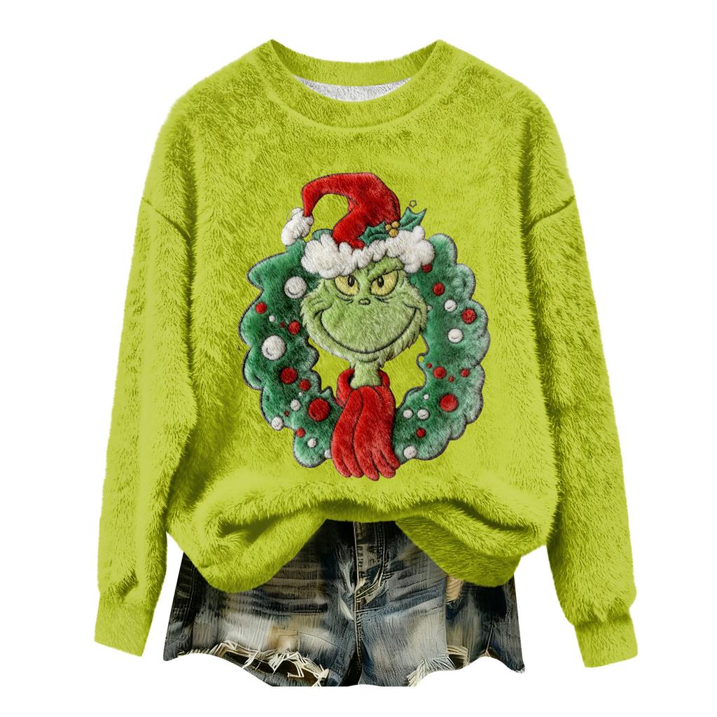 Damen Fleece-Hoodie Langarm Rundhals Lässig Bequem Locker geschnitten Leicht Damen-Hoodie