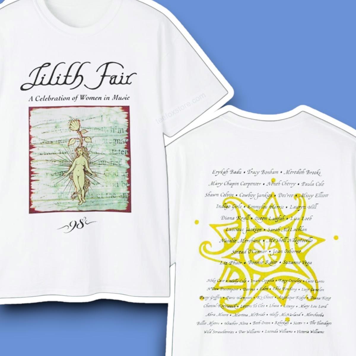 RARE! Lilith Fair A Celebration of Women in Music 1998 Shirt All Size S-4XL M