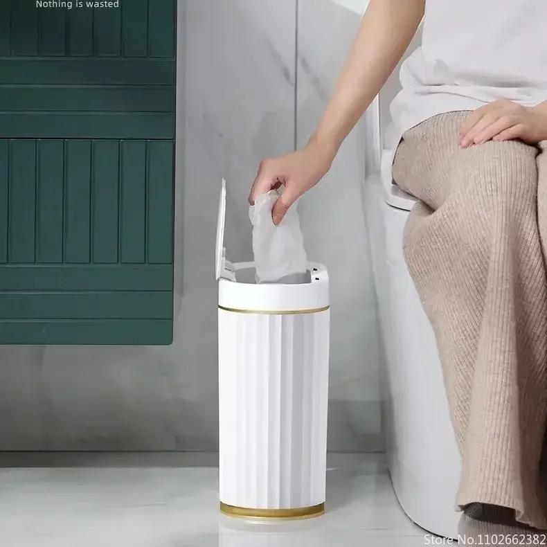 7L Automatic Sensor Trash Can For Kitchen Bathroom Toilet Smart Trash Can Living Room Dustbin Wastebasket Waterproof Bin
