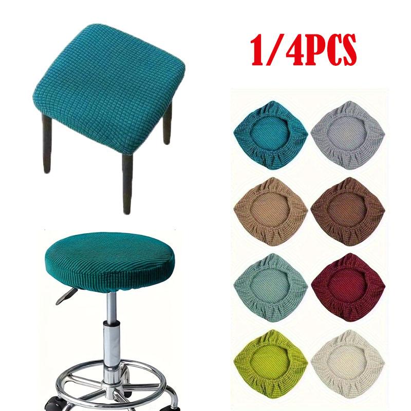 1/4PCS Seat Chair Slipcover Thickened Round Chair Cover Bar Cover Elastic Stretchable Soft Stool Cover Washable Stool Cushion