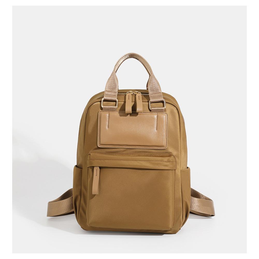 High End Oxford Cloth with Leather Fashionable Large Capacity Daily Backpack  College Style Versatile Casual School Bag