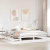 VidaXL Bed Frames Without Mattress White 200x200 Cm Solid Pine Wood, Slatted Base, Double Bed Frame, Wooden Bed Frame 3309027