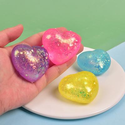 Love Heart Maltose Aurora Fidget Squishy Toys Slow Rising Stress Relief Ball Aurora Glitter Squishy Toy Anti Stress Sensory Toy