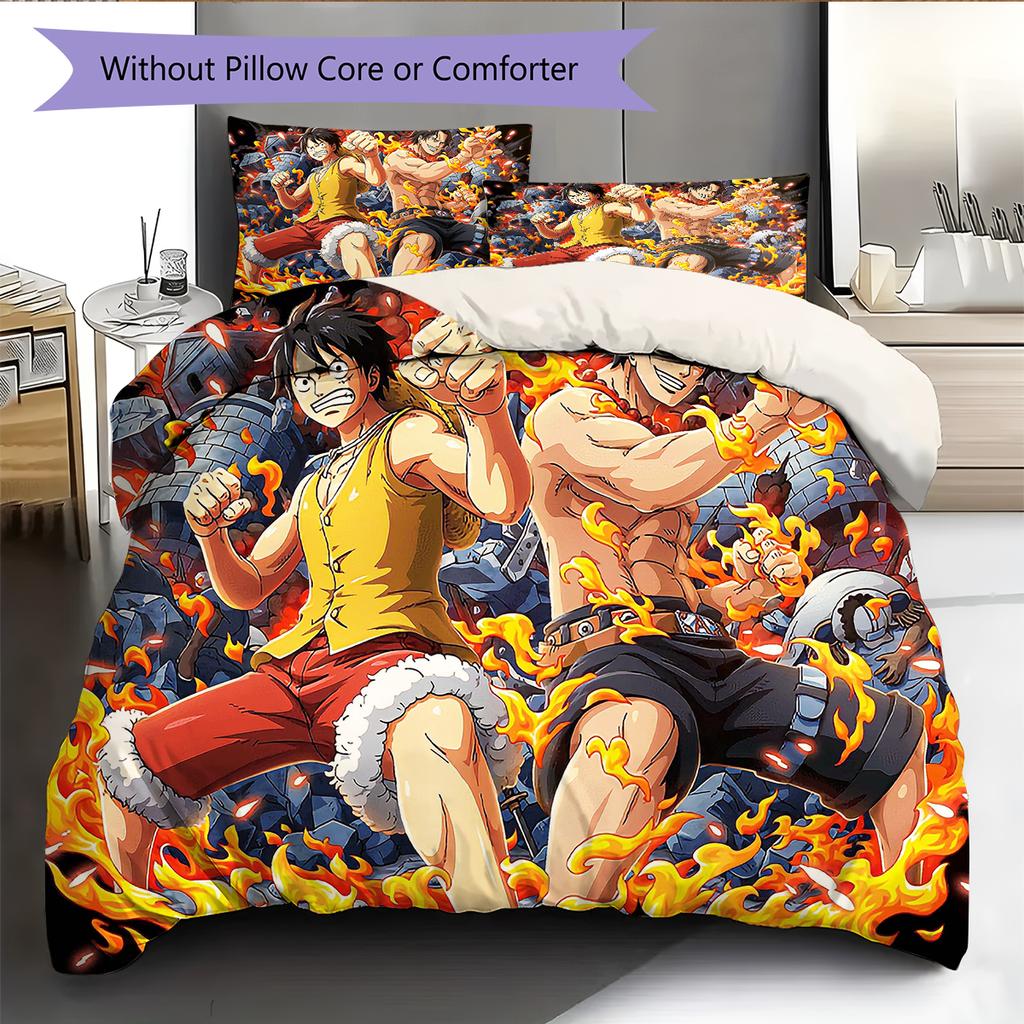 Cartoon Pattern Bedding Quilt Set Quilt Cover Pillowcase Home Decoration Birthday Gift (1 * Duvet Cover + 2 * Pillowcase, Without Core)
