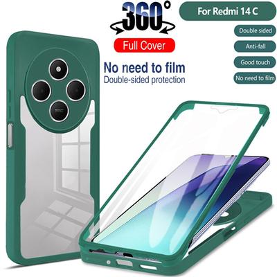 360 Fullkroppsbeskyttelsesdeksler for Xiaomi Redmi 14C 13C 5G 4G 10C 10A 10 Skjermbeskytterdeksel Redmi 14C 12C 12 9C 9A 9 Deksel
