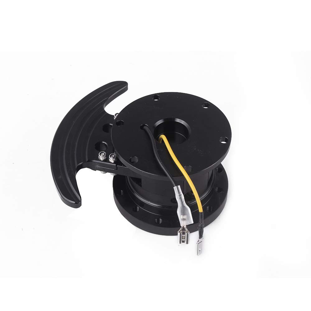 MUTEKI Steering Wheel Hub Quick Release Steering Boss Flip-Up Racing Steering Wheel Hub Adapter Removable Snap-Off Kit Flip-Up Boss Universal (Black)