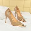 Damen Retro Bankett High Heels Ultra-High Heels Flache Mund Metall Spitze Einzelschuhe