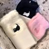 Girls Soft Velvet Winter Women's Cute Cat Print Thickened In Tube Socks Simple Cozy Hairy Sleep Fashion Sock