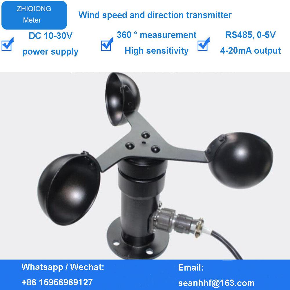 Alüminyum Alaşımlı Malzeme 360 Derece 4-20mA/0-5V/0-10V/RS485 Çıkışlı Dış Mekan Hava İzleme Rüzgar Hızı ve Yönü Sensörü