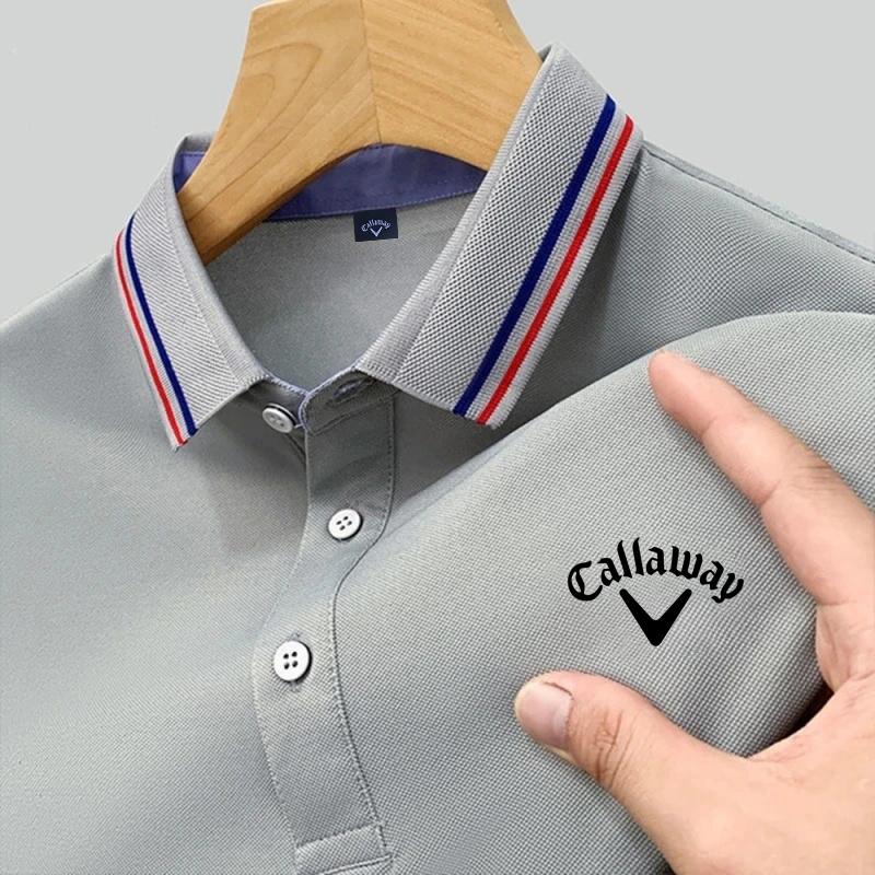 

Callaway Embroidered 2025 Новая летняя рубашка поло для мужчин Высококачественная повседневная удобная и дышащая футболка с коротким рукавом для мужчин L