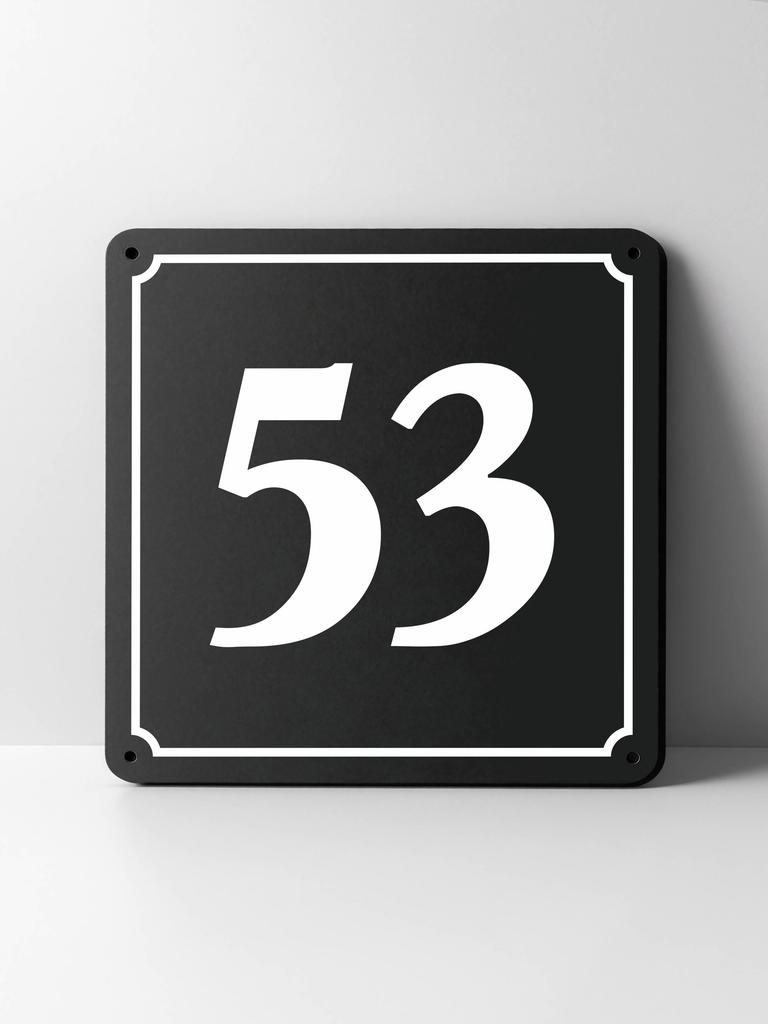 Metal House Number Sign, Black White Contrast, Outdoor Wall Decor for Home Street