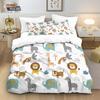 Jungle Animal Digital Printed Flannel 3PC Duvet Cover with Pillowcases Soft Warm Comforter Queen King Size Bed Full Cozy Winter
