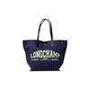 Bolsa Tote de Lona de Algodão com Logo de Letra Essencial Bolsas Tote Femininas Azul-Marinho 10090HFD006
