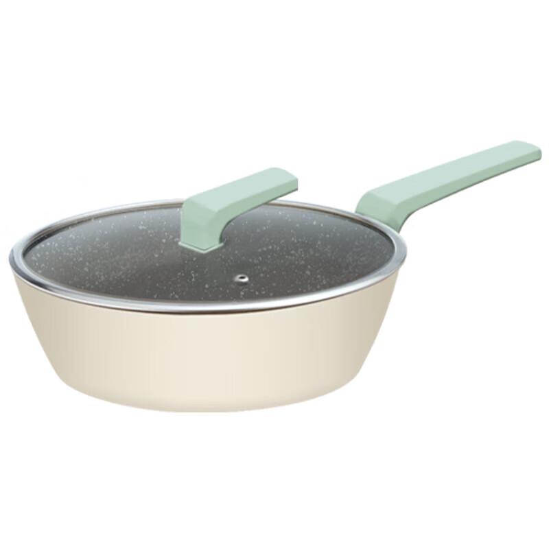 COOKER KING Alluring Series 28cm Non-stick Maifan Stone Flat-Bottom Wok