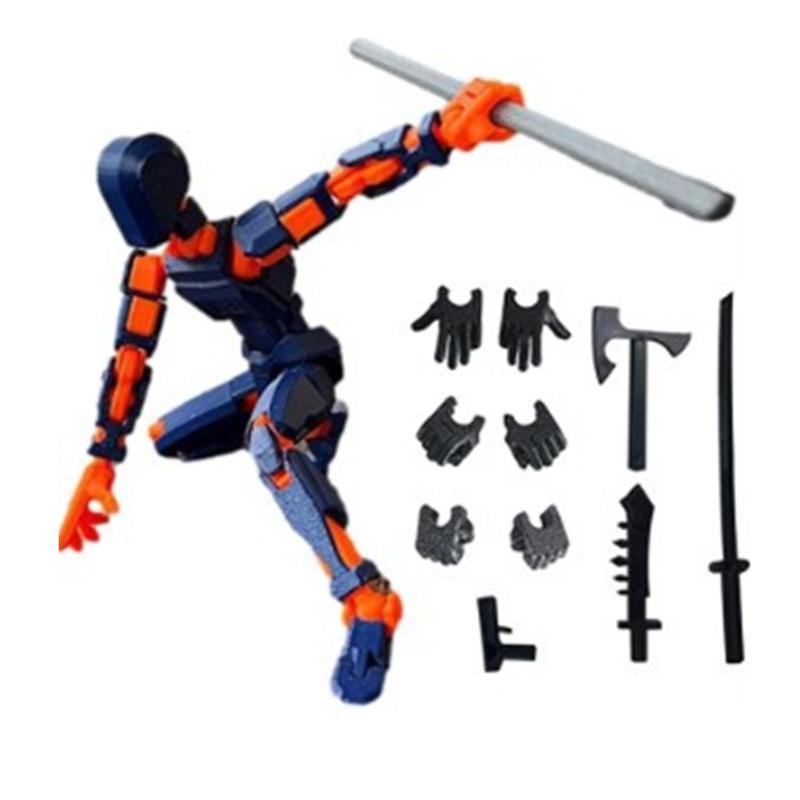 Multi-jointed, Transformable Robot 3D-printed Action Figure with 13 Joints, DIY Assembly Gift for Adults, Parents, and Children