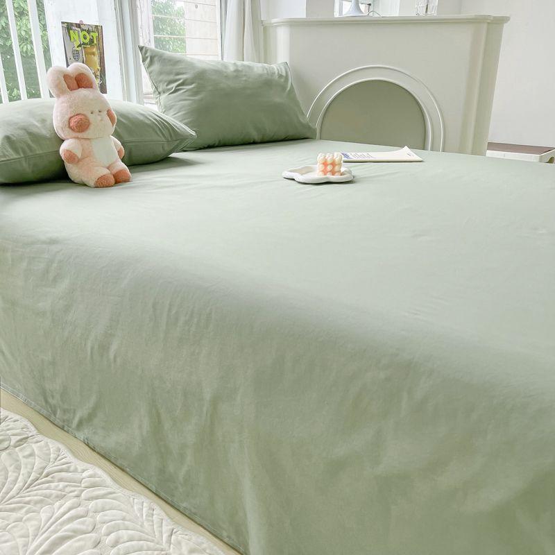 Striped Washable Bed Sheet Solid Color For Student Dormitory