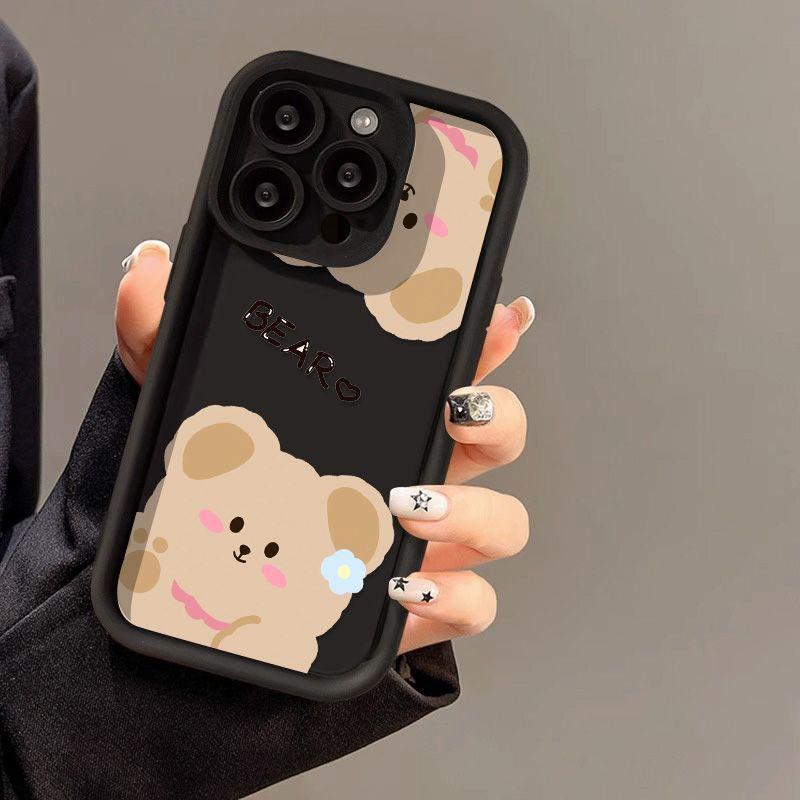 Flower bear for iPhone17PorMax mobile phone case 17 Apple 16 matte 14/15 cute soft case