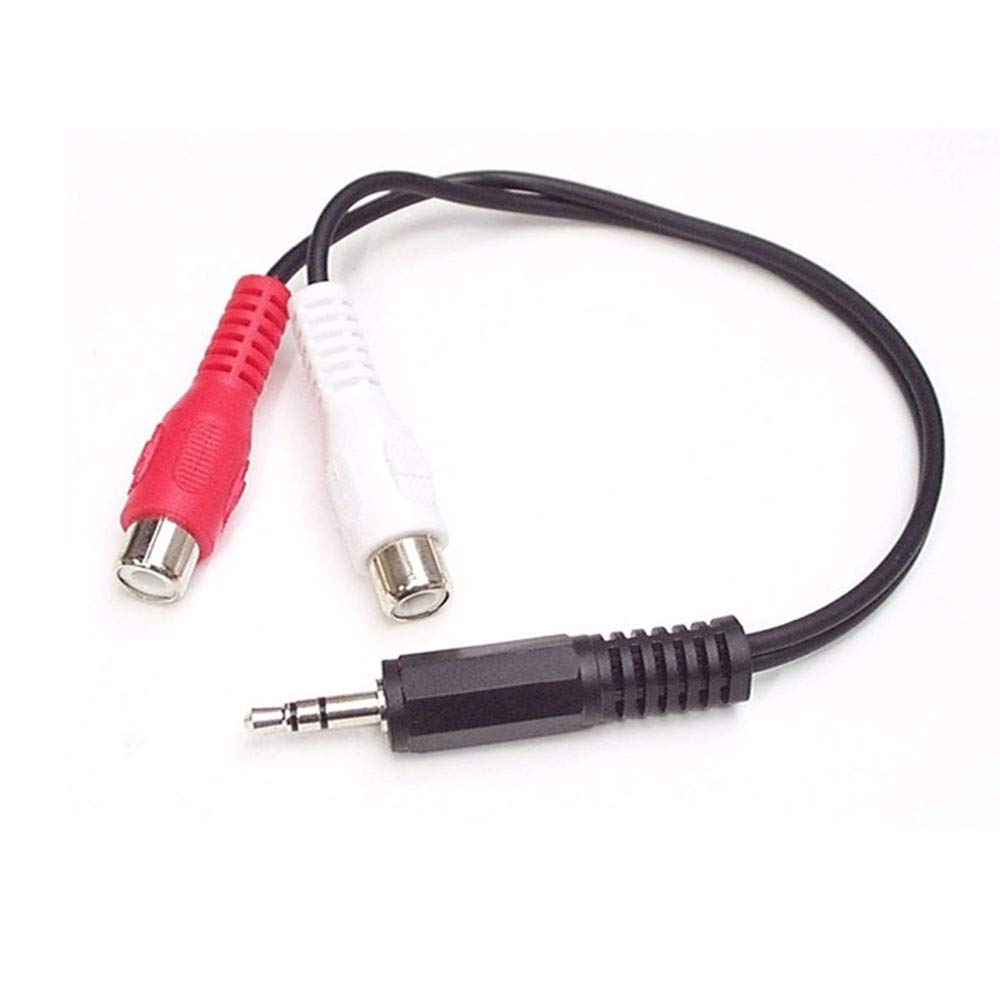 ANRANK RC35212AK 12 Inch 3.5mm Male To 2 RCA Female Jack Stereo Audio Y-Cable Adapter