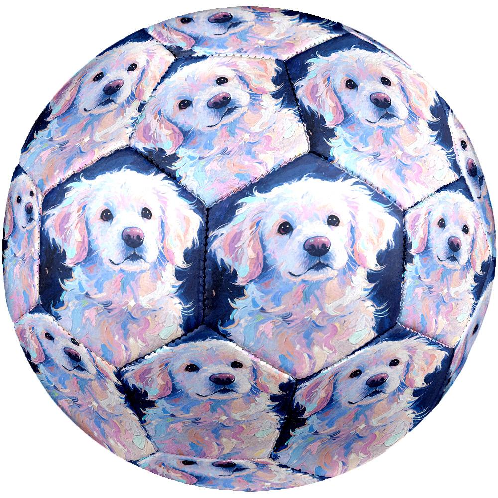 1pc Puppy Pastel Colors Theme Soccer Ball Football, Size 5, Lightweight PVC, Outdoor Training Soccer Ball,Gift c6512