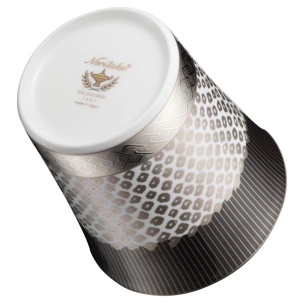 Noritake Tumbler 350cc Atehaka Collection Crest Black Fine Porcelain (Premium White) T2181/1687-2
