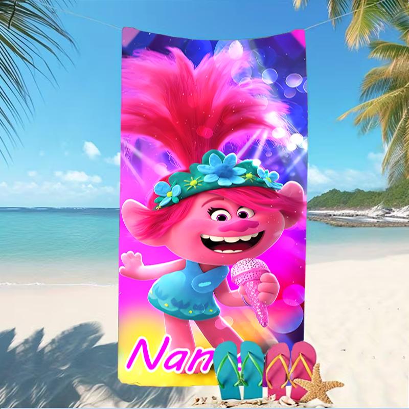 Customizable Personalized Beach Towels Trolls Themed designs.Suitable for the Beach, Yoga, Sports;ideal As Beach Accessories